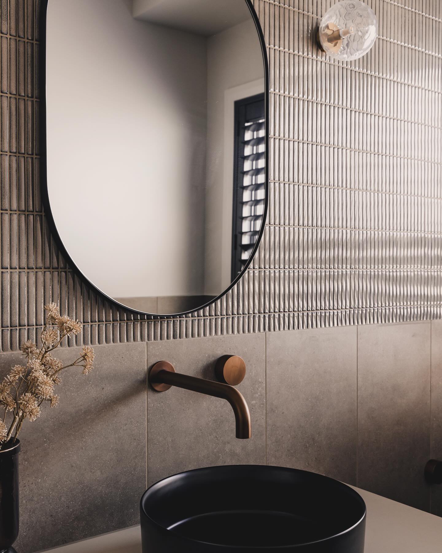 Verity - Texture & earthy tones offset the bronze tapware in one of our ...