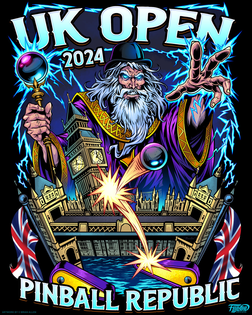 Wizard illustration for UK Open Pinball Tournament