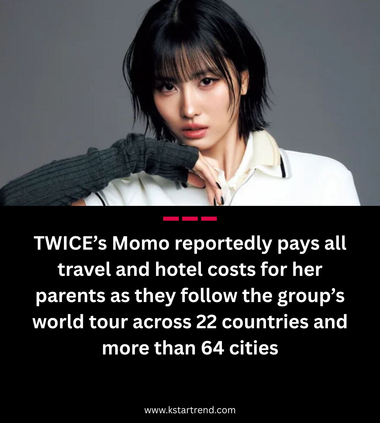 TWICE's Momo reportedly covers all travel and hotel expenses for