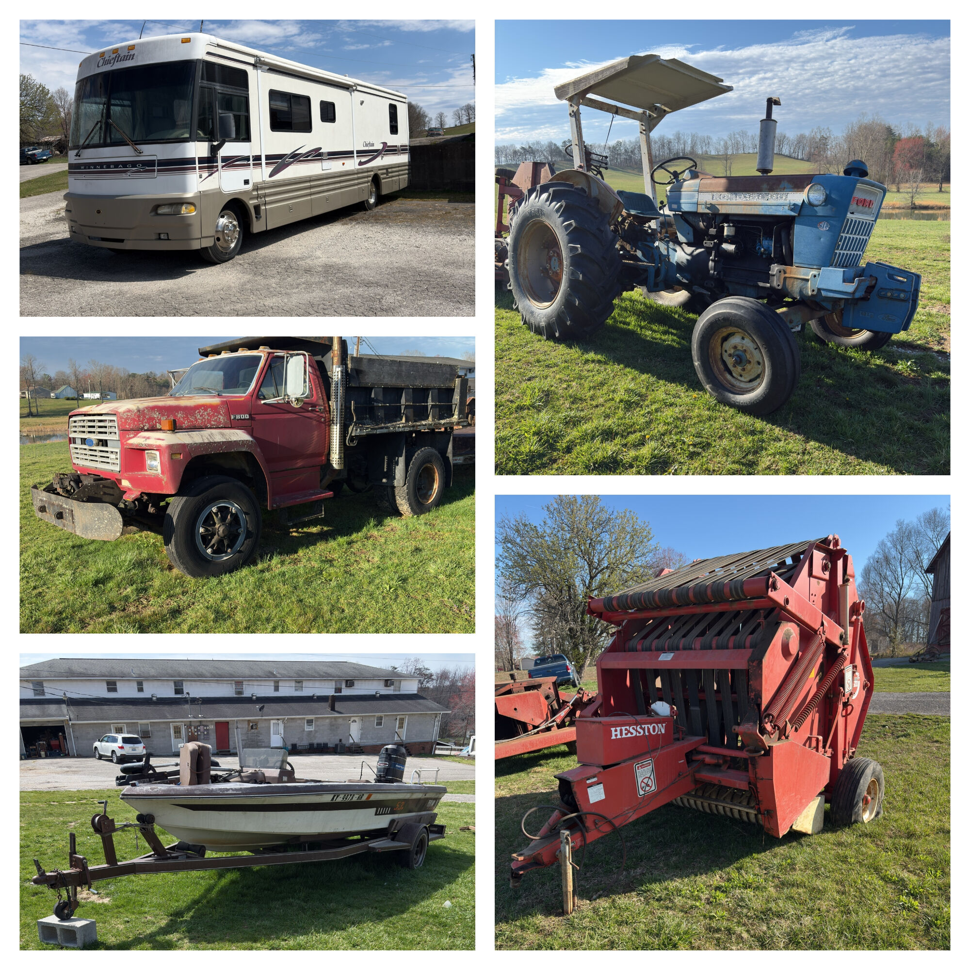 Motor Home and Farm Equipment at Absolute Online Auction