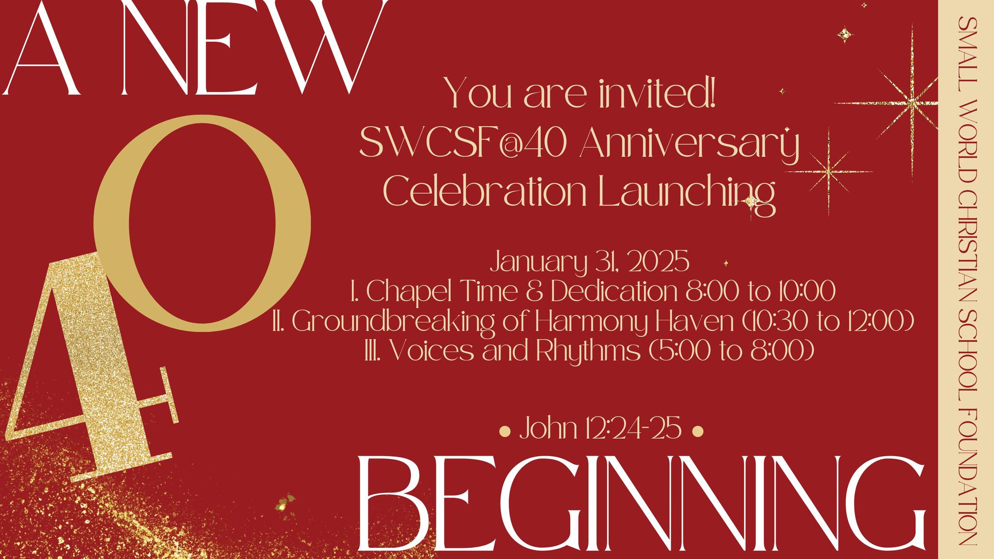 SWCSF @ 40... - Small World Christian School Foundation | Facebook