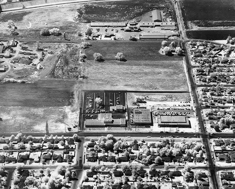 Valley - Aerial view West Valley police, library, planing buildings in ...