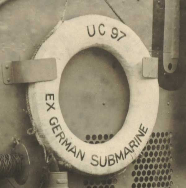Ub-88 - The life preserver on the surrendered U-boat UC-97 during its ...