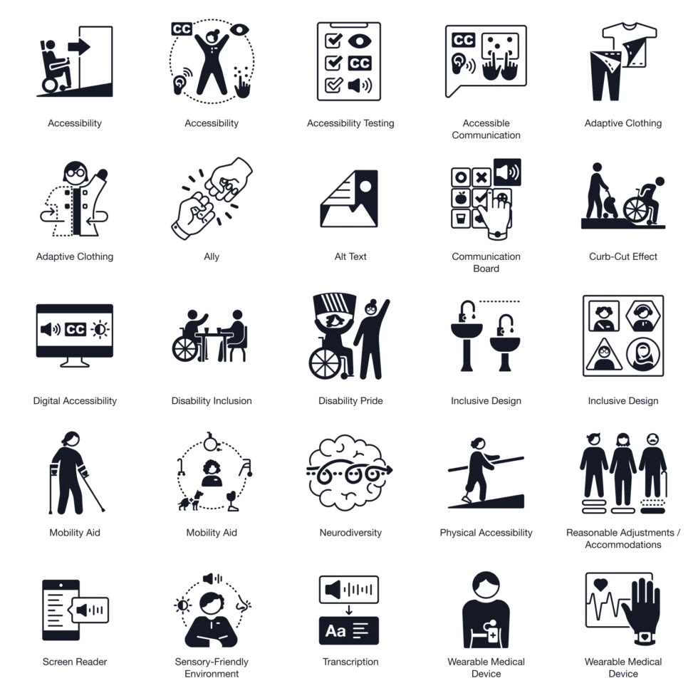 School - A collection of new icons representing accessibility terms—co ...