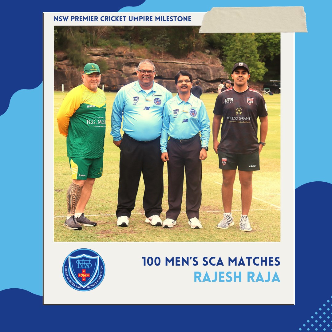 NSW Cricket Umpires and Scorers Association - We congratulate Rajesh ...