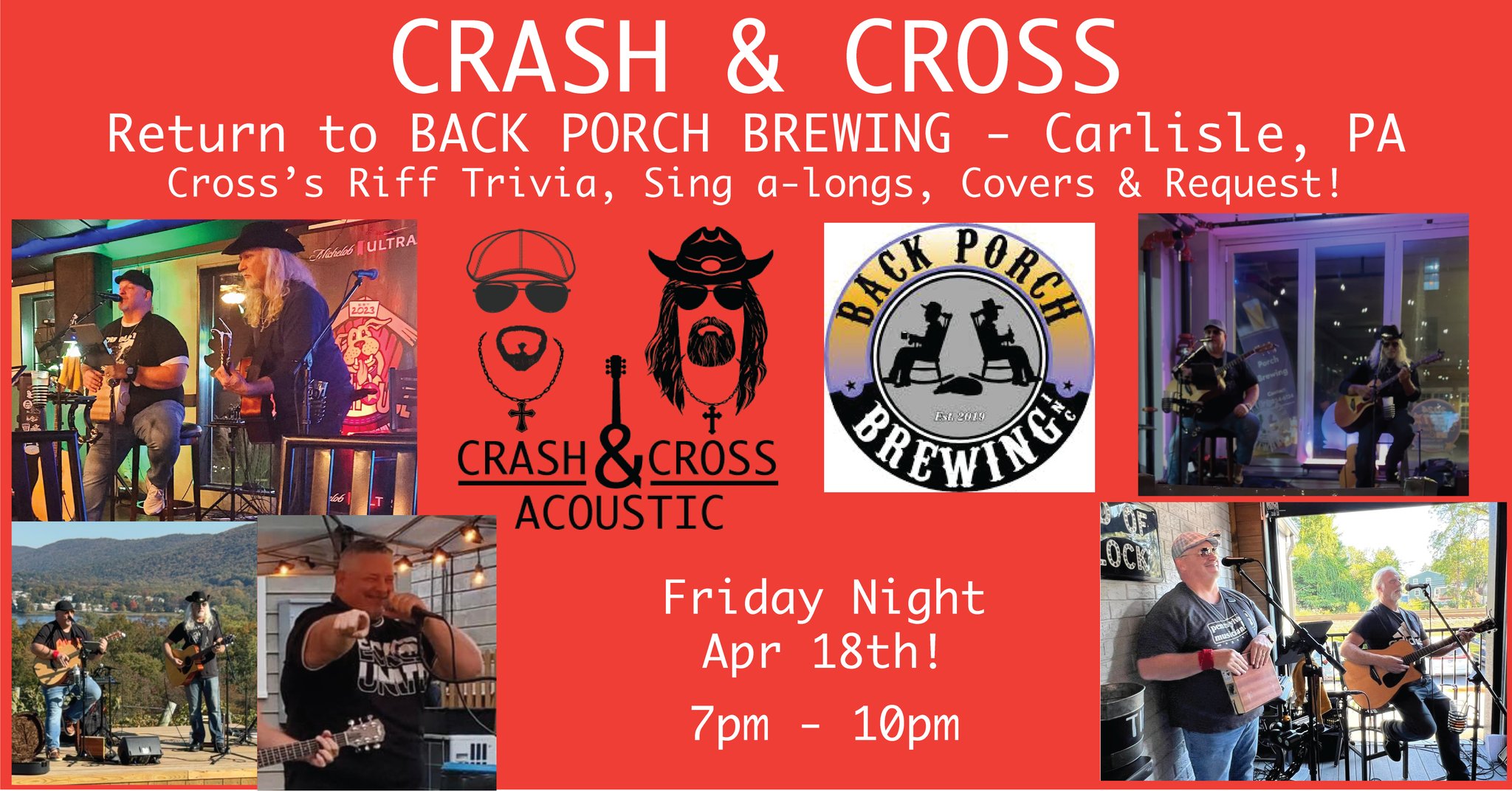 Crash & Cross Return to Back Porch