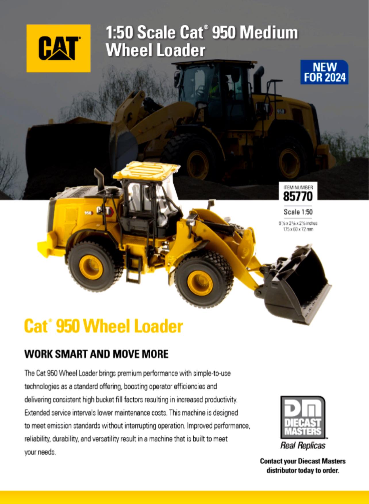 Diecast Masters Cat 950 wheel loader 1/50 scale model