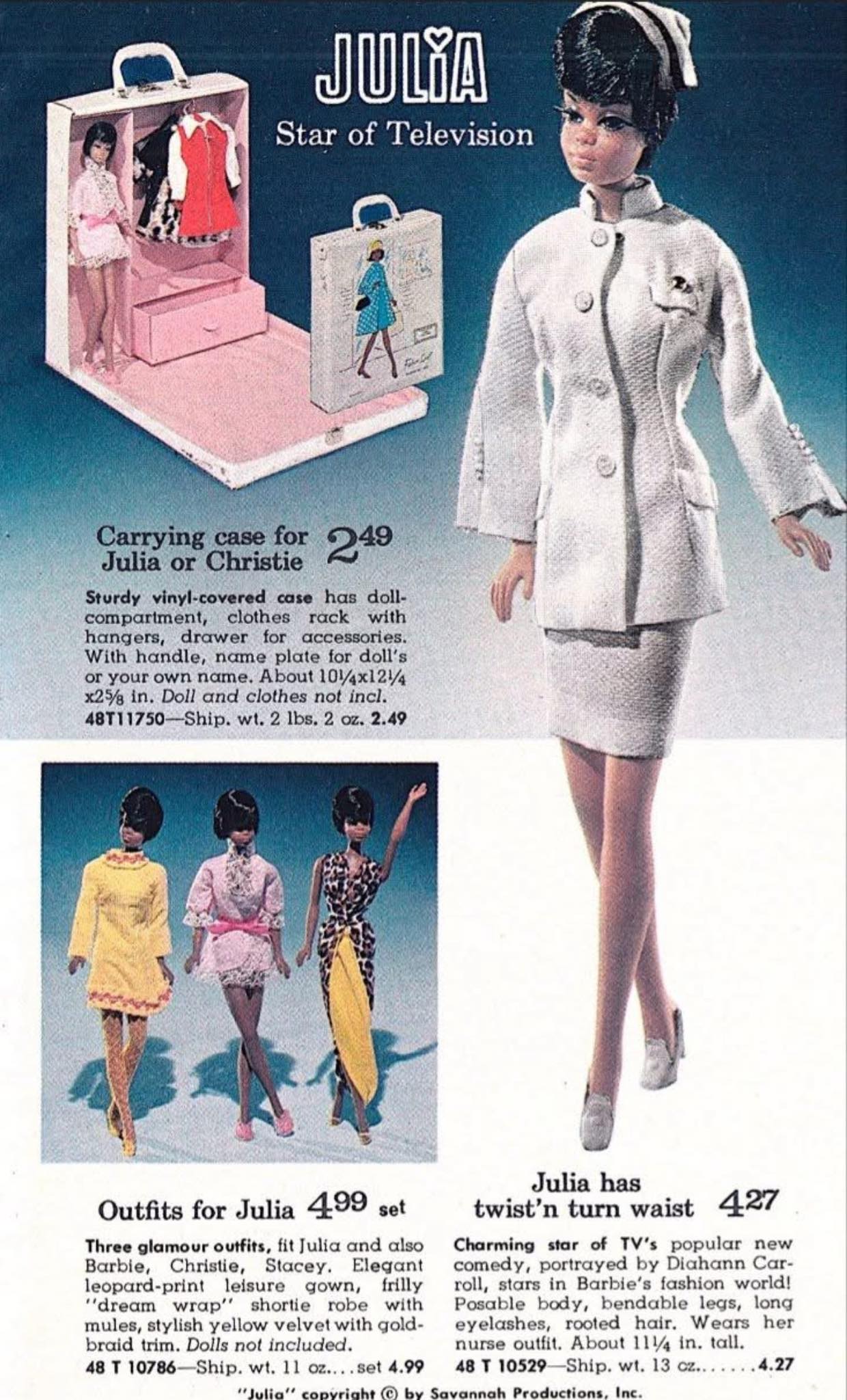 Vintage Barbie dolls 1969 Twist 'n Turn Julia