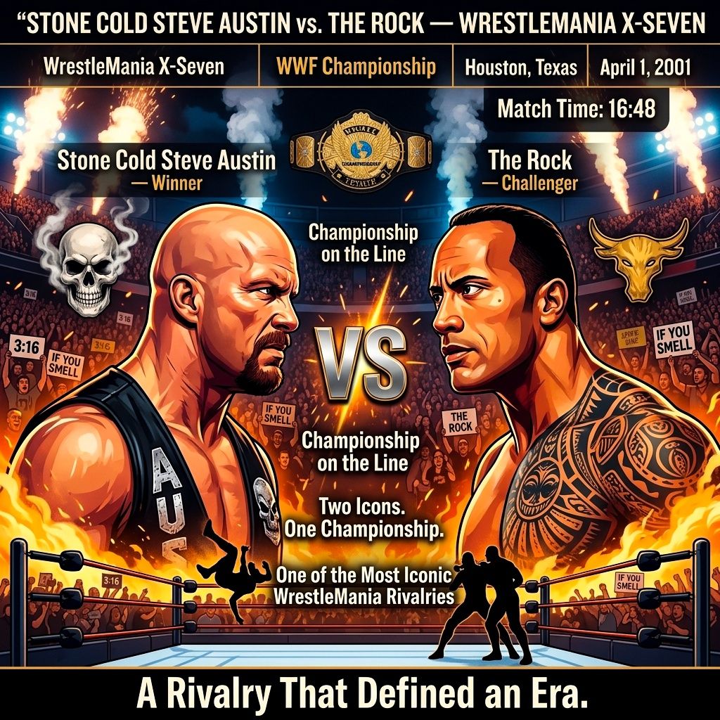 スポーツ選手 WWE Part17 Stone Cold Steve Austin vs The Rock for WWF Championship at