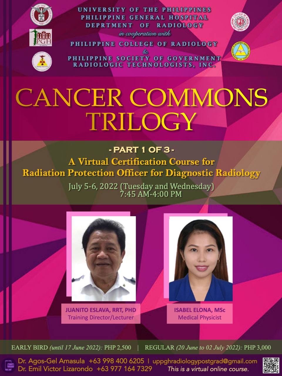 UP-PGH POST GRAD: CANCER COMMON TRILOGY (RSO CERTIFICATION FOR RRT, RSO ...