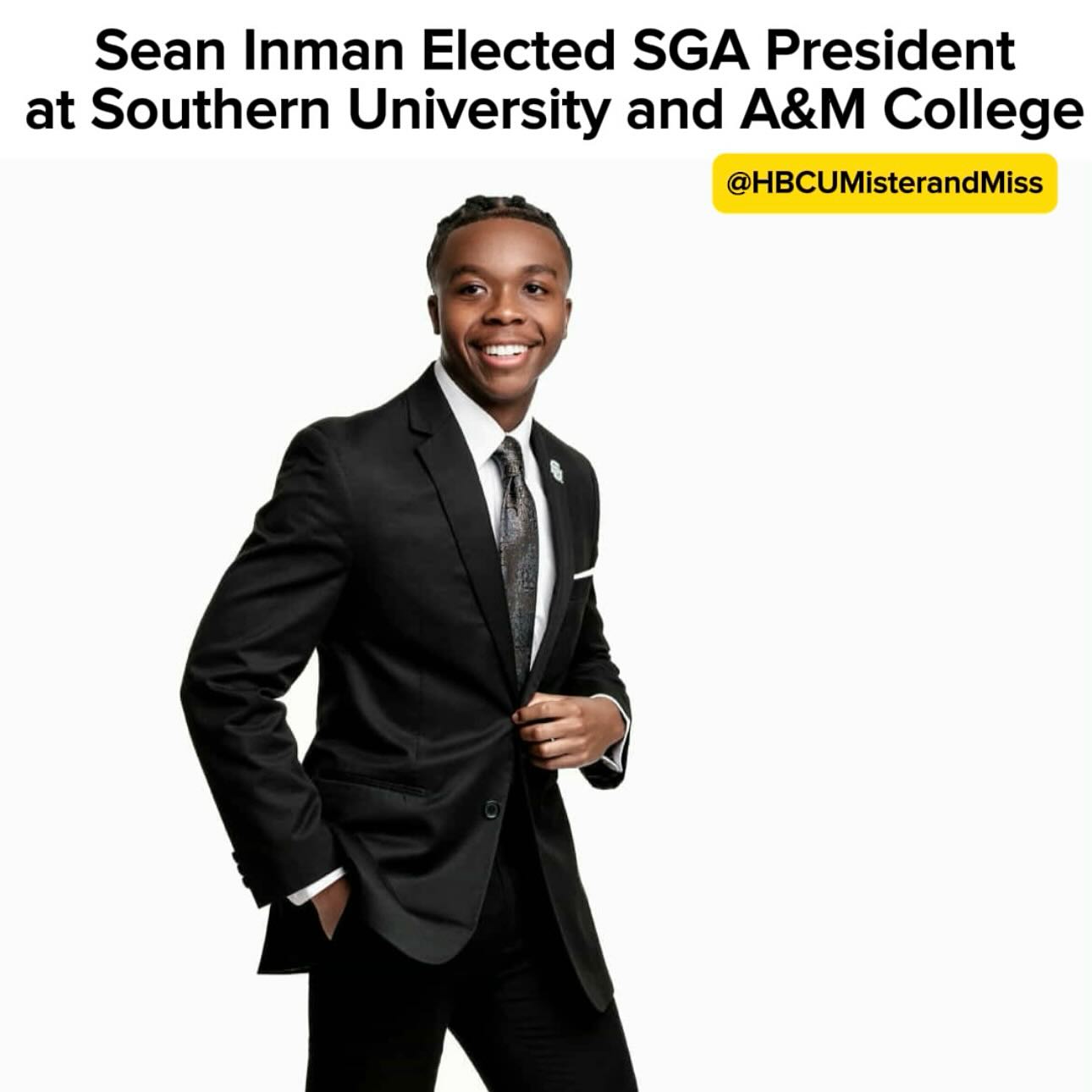 HBCU - Congratulations to Sean Inman on being elected as the 81st ...