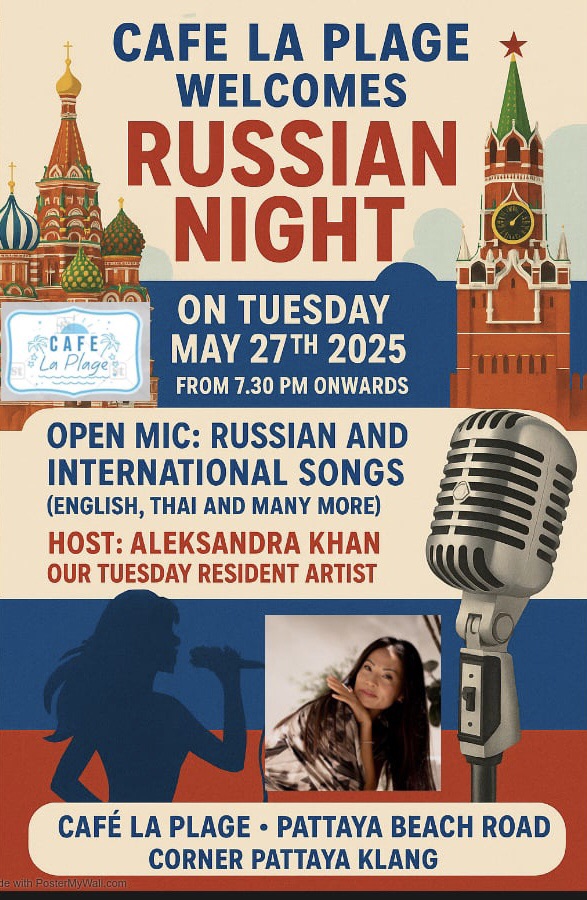 RUSSIAN NIGHT OPEN MIC RUSSIAN AND INT SONGS TUES MAY 27 TH / SACHA KHAN