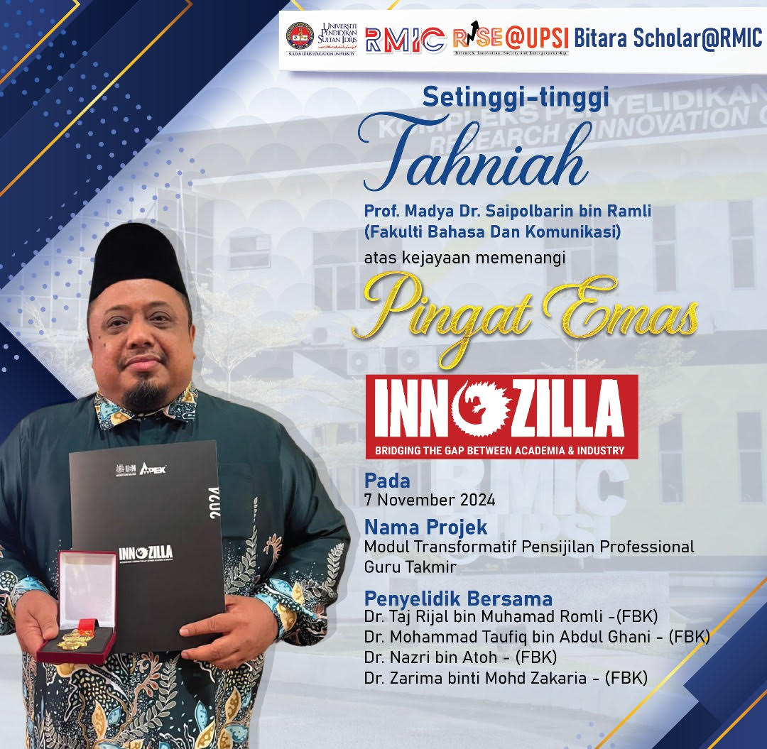 Syabas dan tahniah diucapkan kepada... - RISE at RMIC UPSI