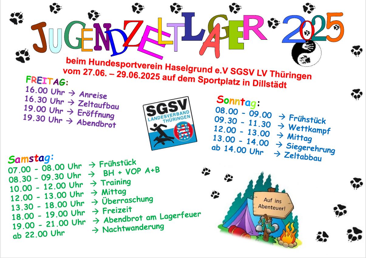 SGSV - 🌟 Jugendzeltlager 2025 🌟 Es ist wieder soweit! An diesem ...