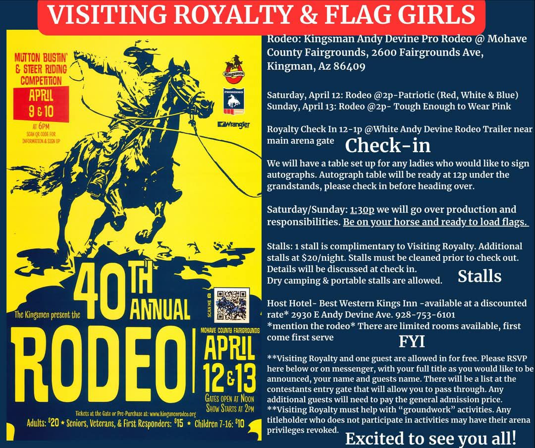 Kingsmen Andy Devine Pro Rodeo Royalty - Royalty thats currently RSVP'd ...