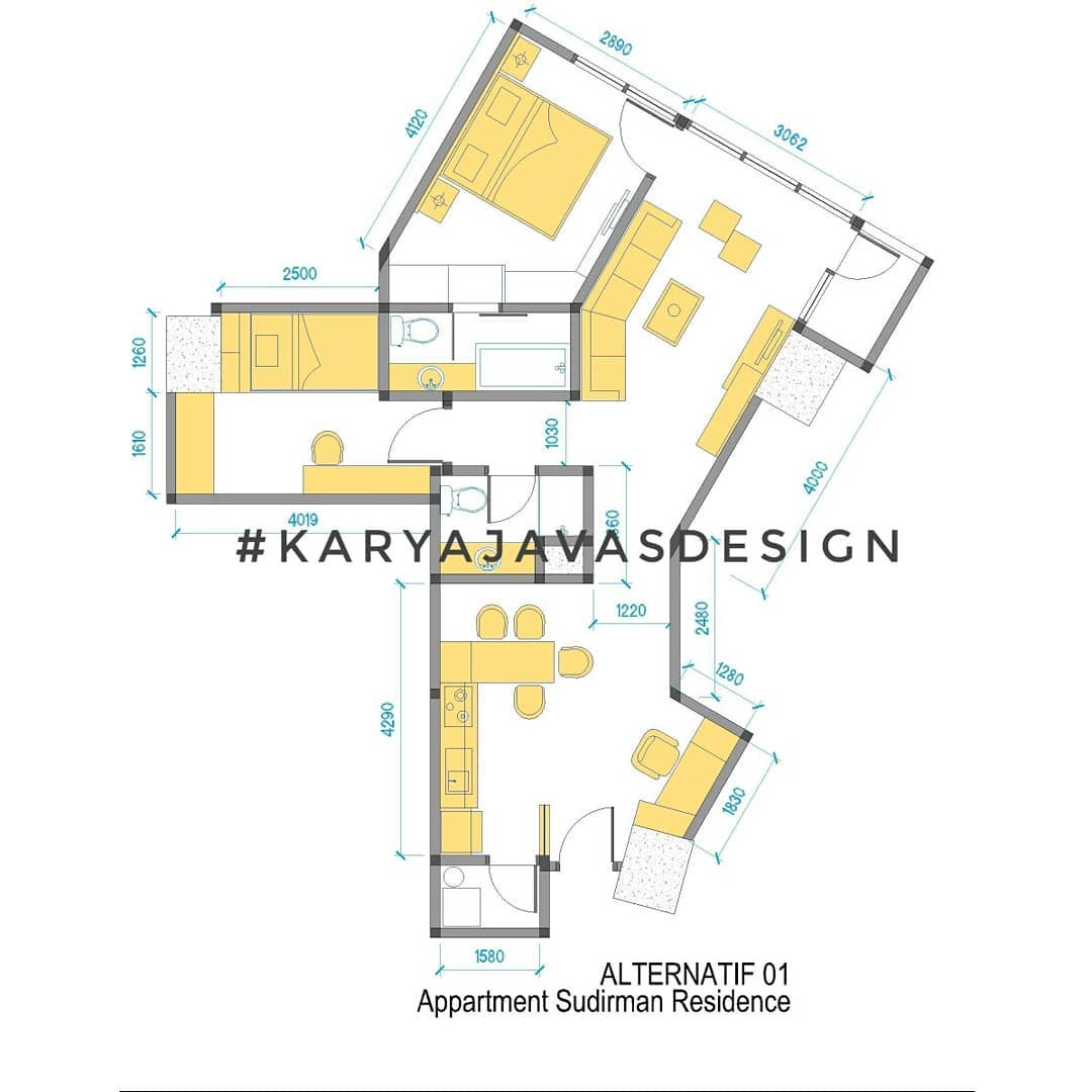 JAVAS design - Desain interior apartemen Meng-Akali ukuran...