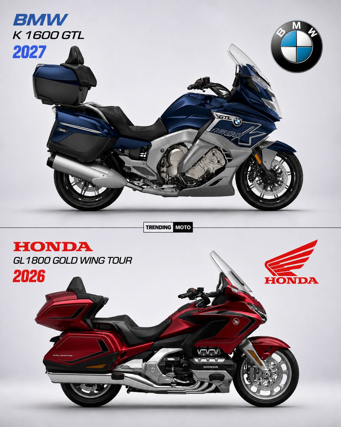 Honda Gold Wing Tour DCT vs BMW K1600 Grand America vs Yamaha
