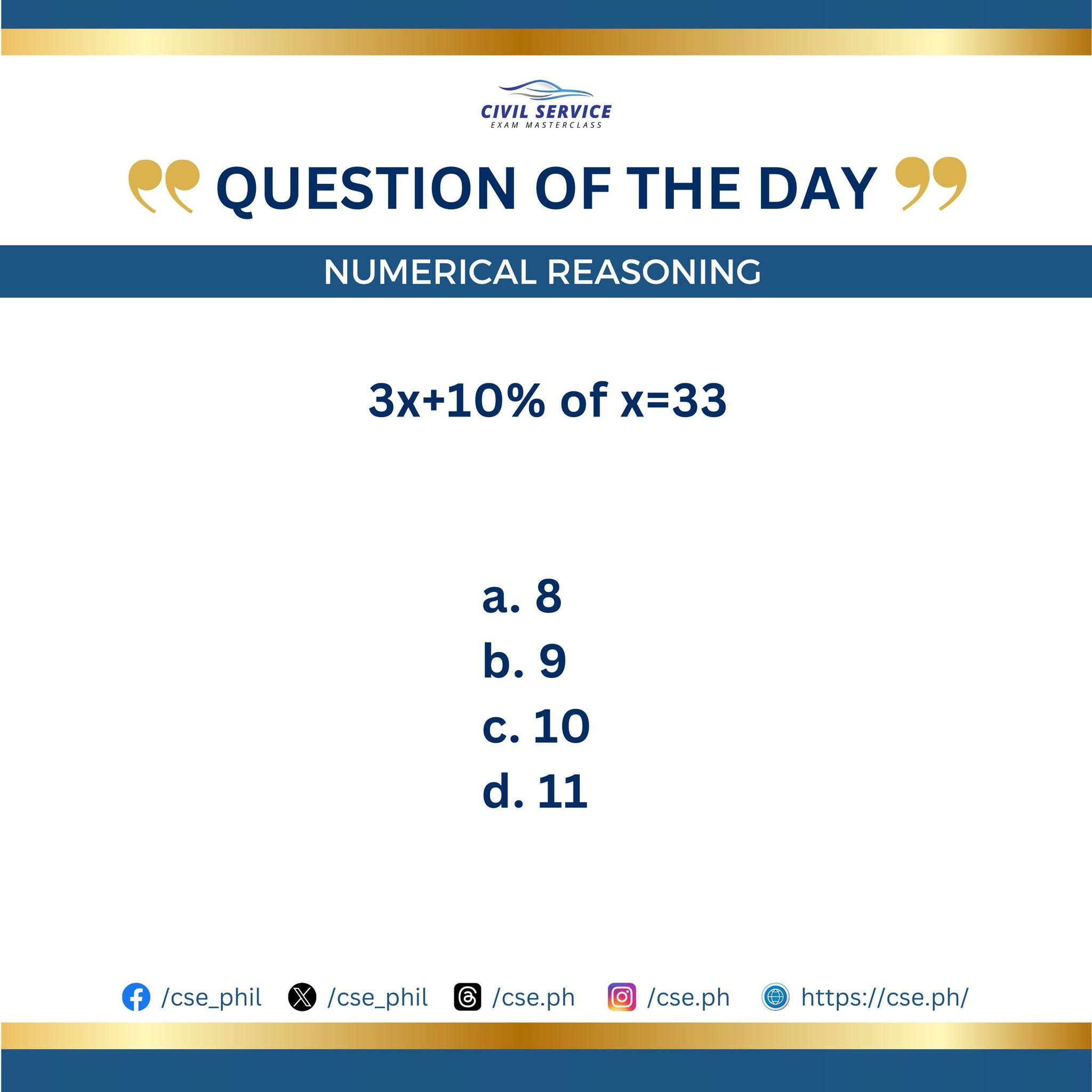 Civil Service Exam 2025 Community | NUMERICAL REASONING | Facebook