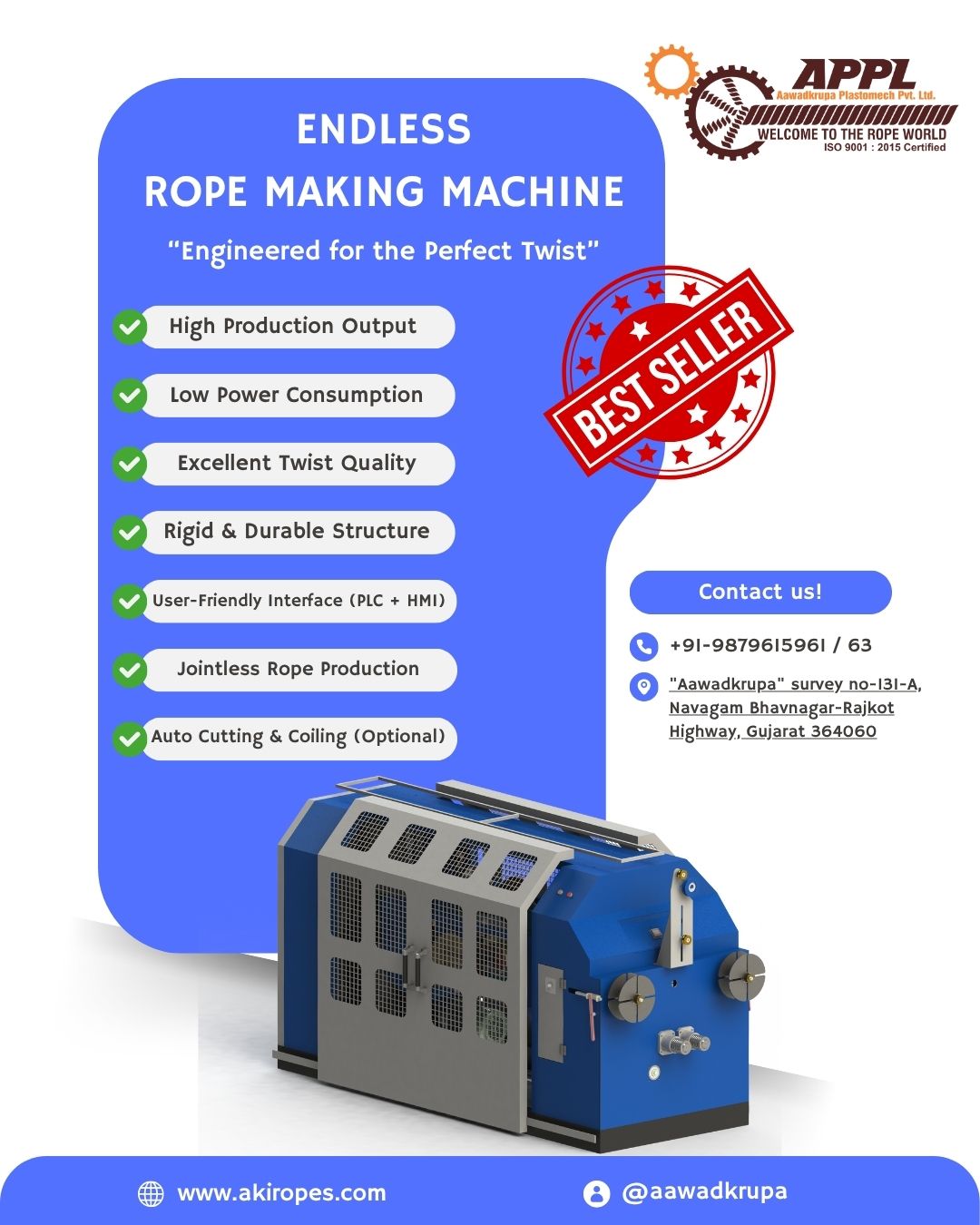 Aawadkrupa - Here are the key features of the Endless Rope Making ...