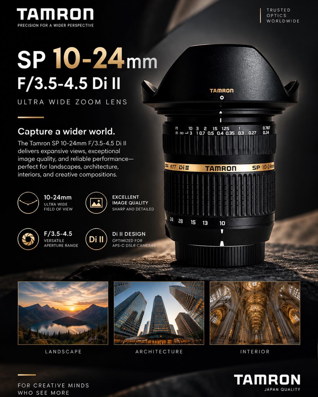 Tamron 10-24mm ultra wide lens for Nikon DSLR cameras