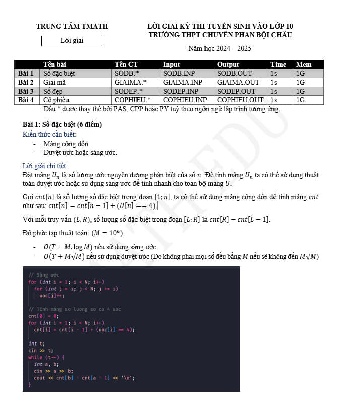 TMATH EDU - Hướng dẫn giải đề thi môn Tin học, kỳ thi... | Facebook