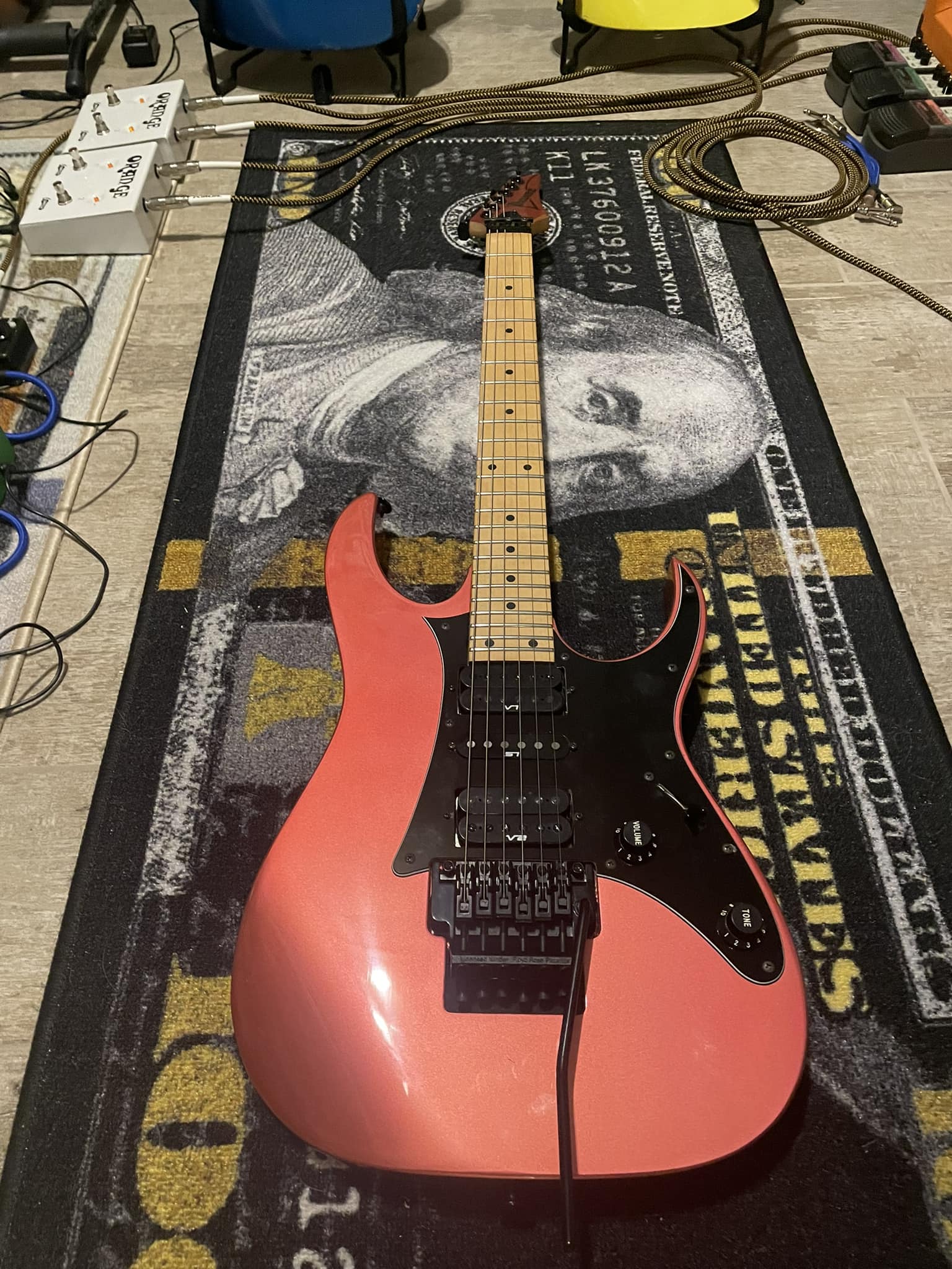 1990 Ibanez RG550 coral mist guitar