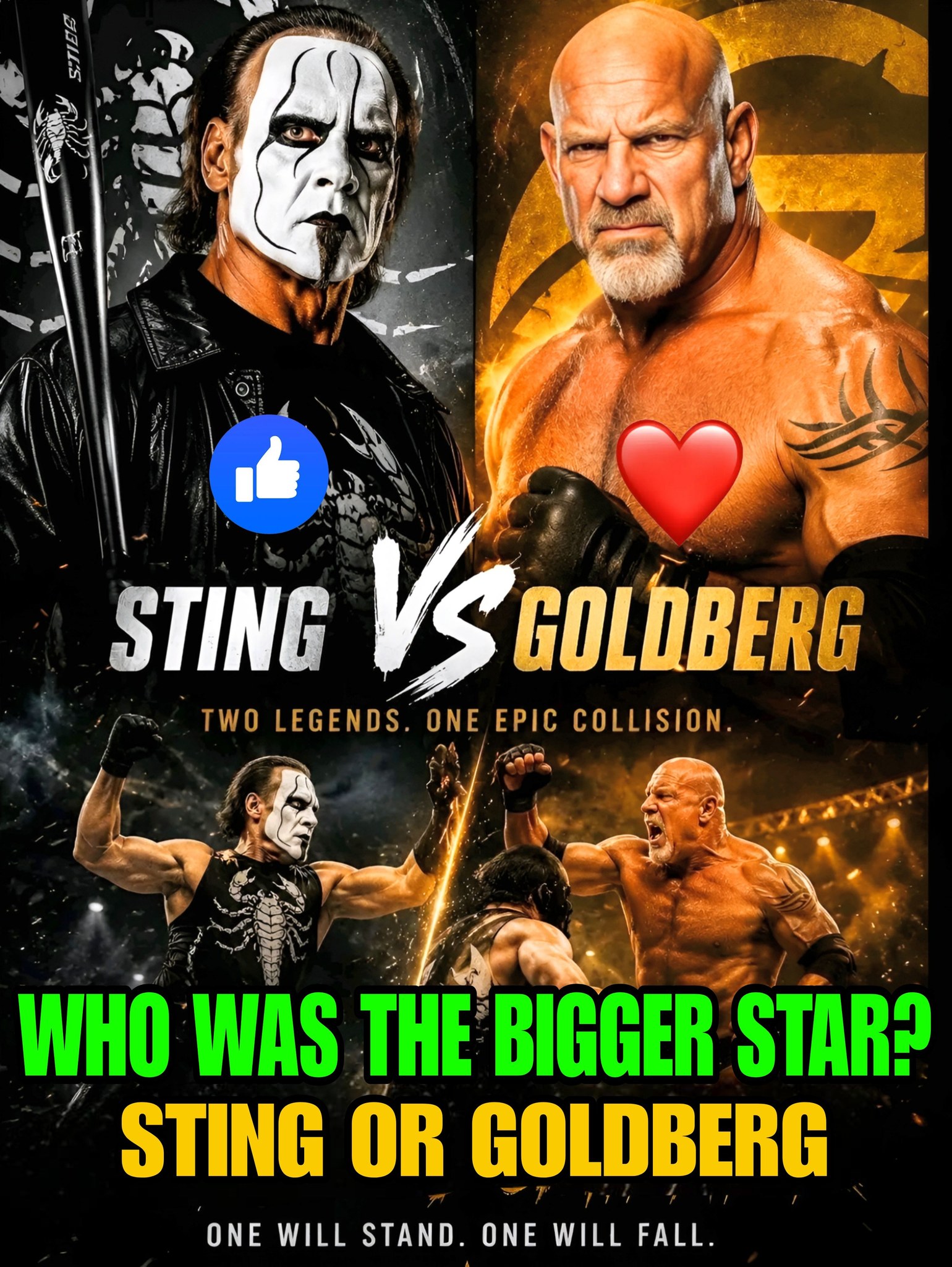 Who was the bigger star? : Sting or Goldberg #WCW #stingray #goldberg