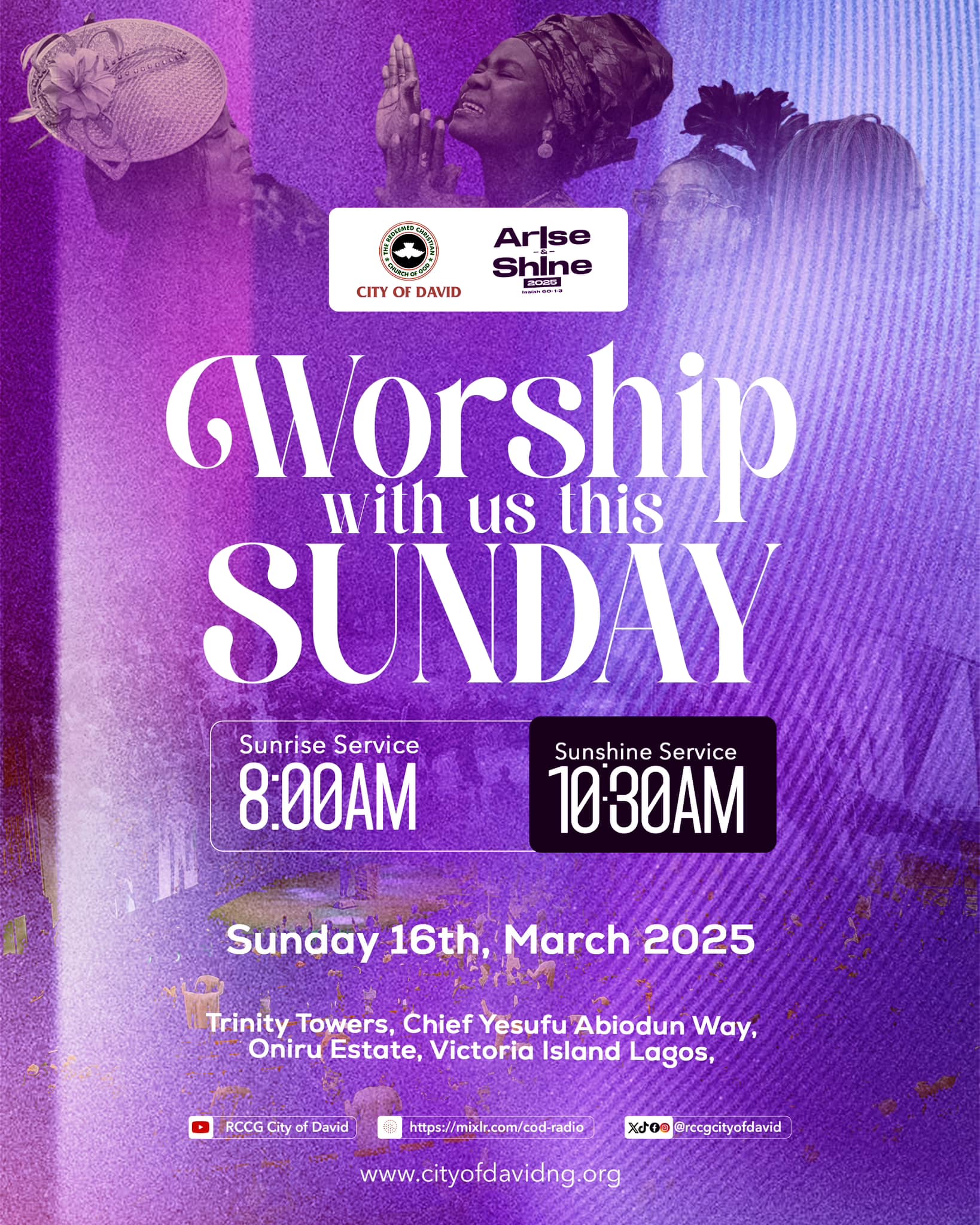 RCCG - 𝐉𝐨𝐢𝐧 𝐔𝐬 𝐟𝐨𝐫 𝐚 𝐏𝐨𝐰𝐞𝐫𝐟𝐮𝐥 𝐖𝐨𝐫𝐬𝐡𝐢𝐩 𝐄𝐱𝐩𝐞𝐫𝐢𝐞𝐧𝐜𝐞! Tomorrow, come ...