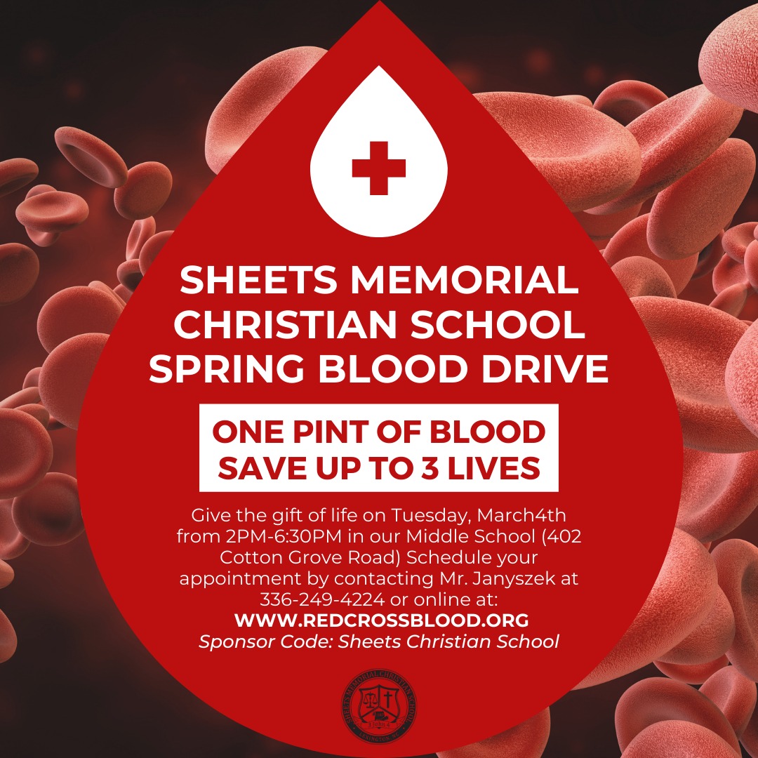 🩸 Mark Your Calendars!... - Sheets Memorial Christian School | Facebook