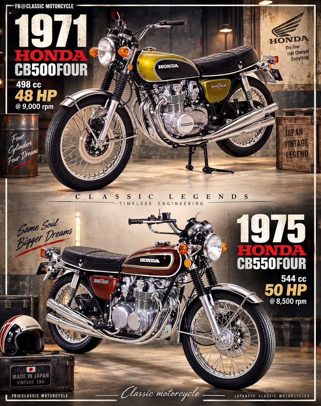 Modernized Honda CB550 Four-II 이린 JICREDE FOIORE ο