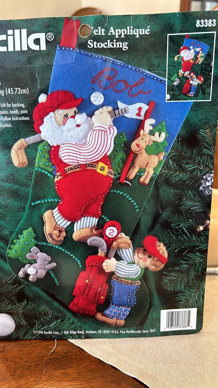 Bucilla, Santa and Friends Christmas 18\ Felt Applique Stocking Making...