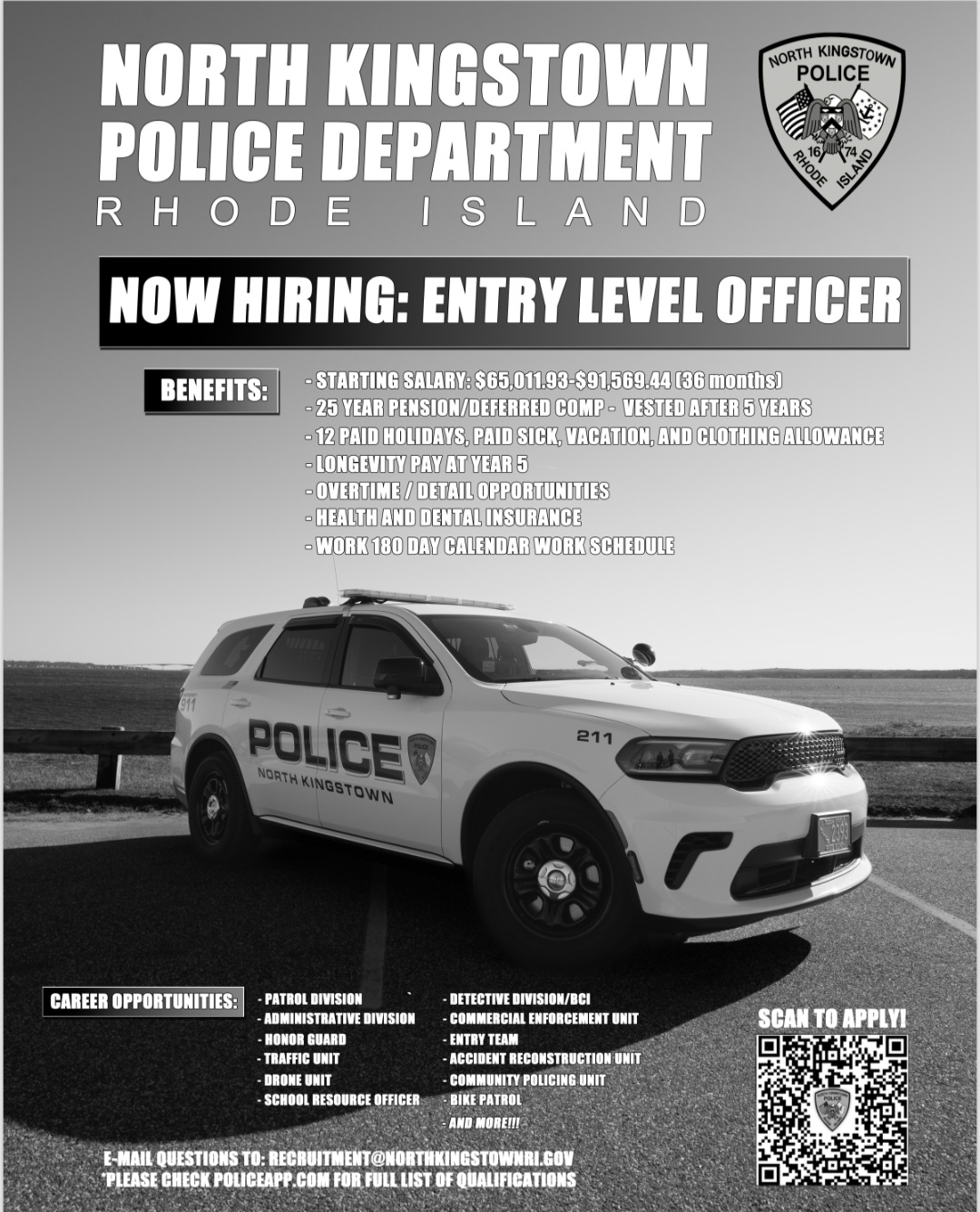 🚔 NOW HIRING:... - North Kingstown Police Department | Facebook