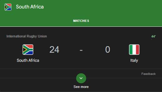Suburban - 💪🇿🇦 Well Done, Springboks! 🇿🇦💪 Leading 24–0 against Italy ...