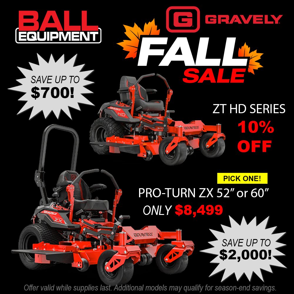 Run様 Gravely zero-turn mower sale at Ball Equipment in Birch Run