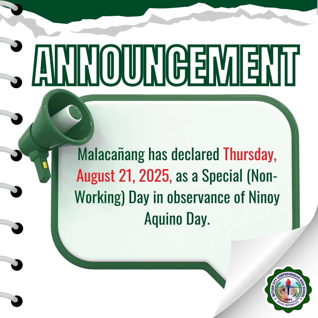 📢 ANNOUNCEMENT 📢... - Butuan City Comprehensive High School | Facebook