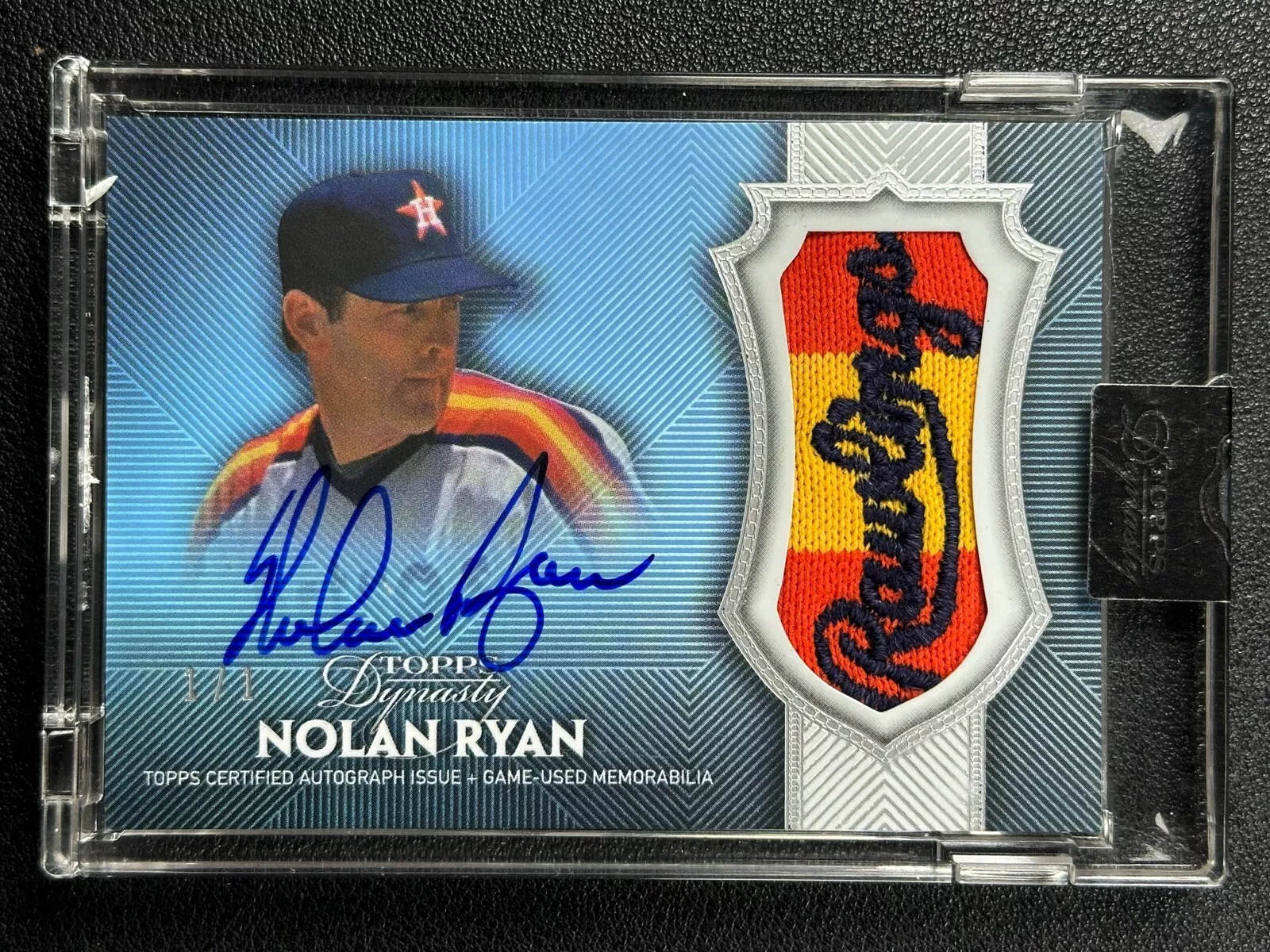 Nolan Ryan 1/1 autograph bat knob card with an iconic photo 😮‍💨