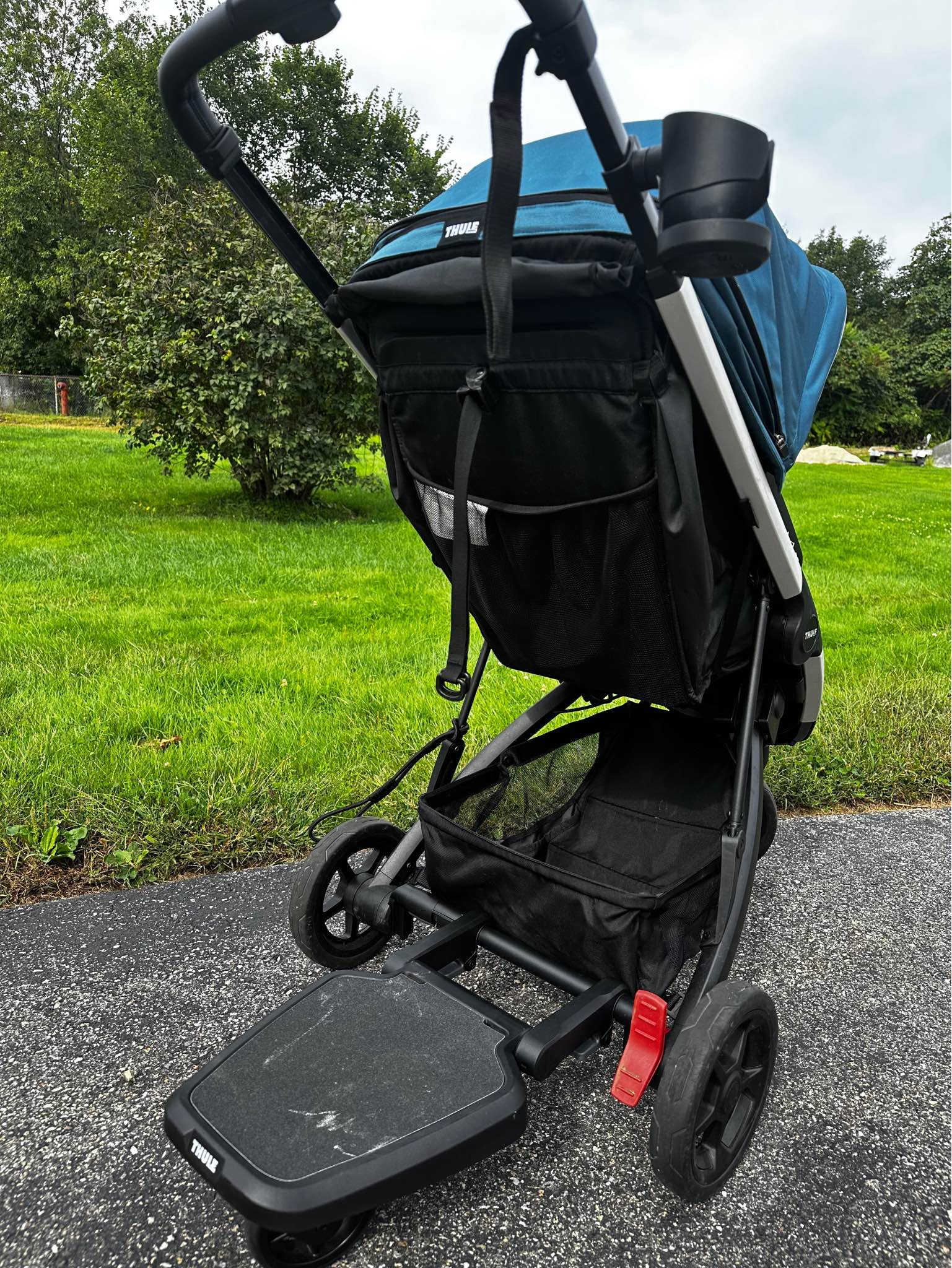 Thule Spring Stroller + Rider Board + Cup Holder + Nuna Car Seat ...