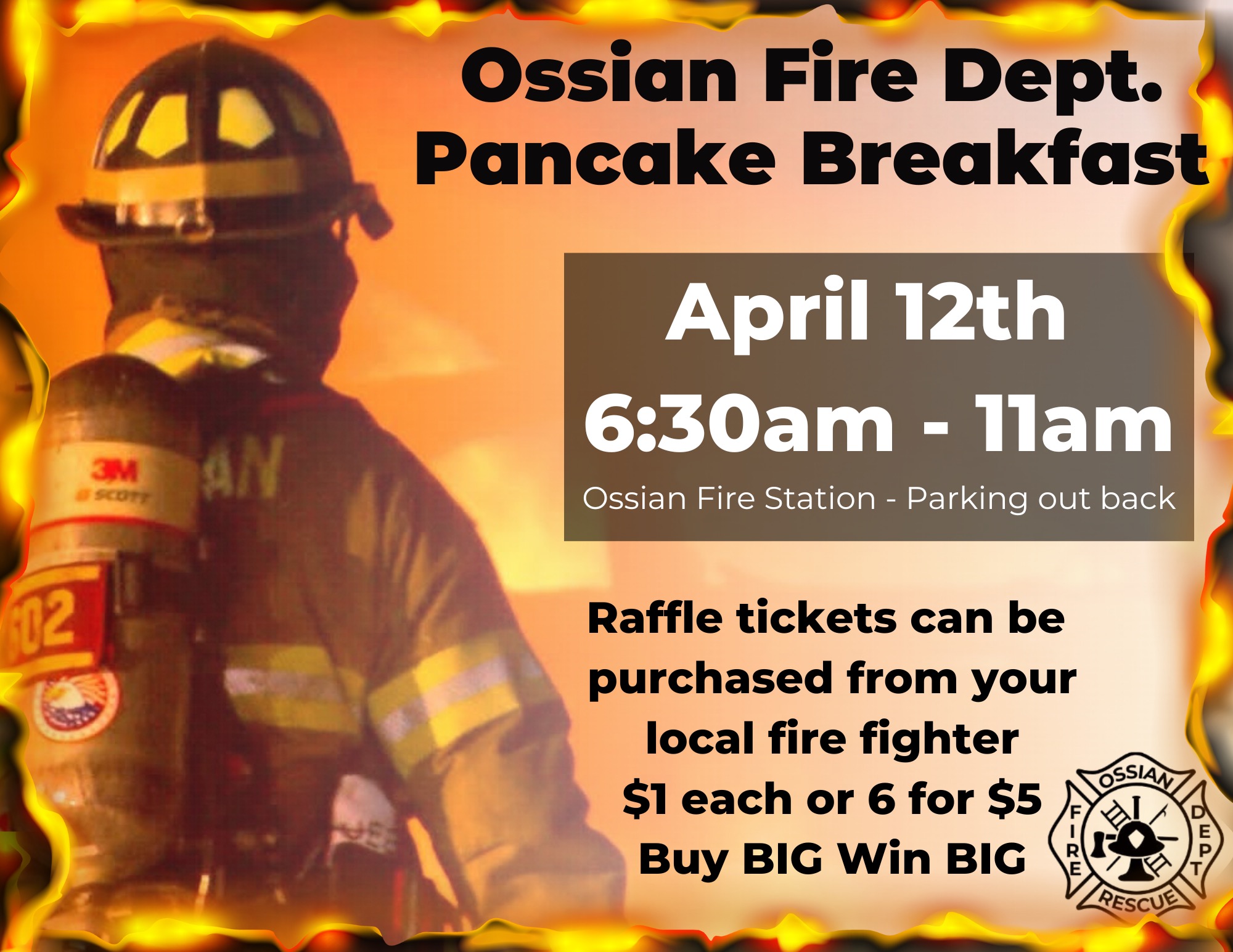 Raffle tickets are on sale now. $1 each... - Ossian Fire Dept | Facebook