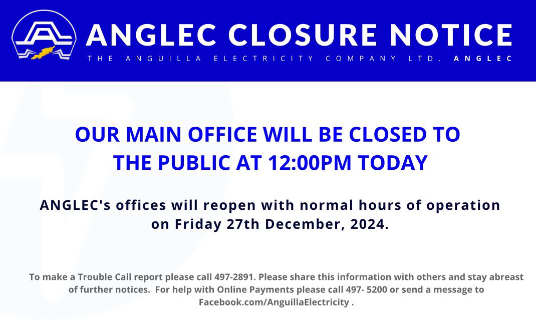 ANGLEC - Seasons Greeting, kindly note that our main offices will ...