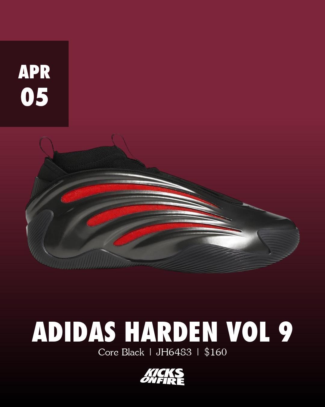 Adidas Harden Vol 9 Hellcat 𝗖𝗼𝗹𝗼𝗿𝘄𝗮𝘆: Core Black/Lucid Red