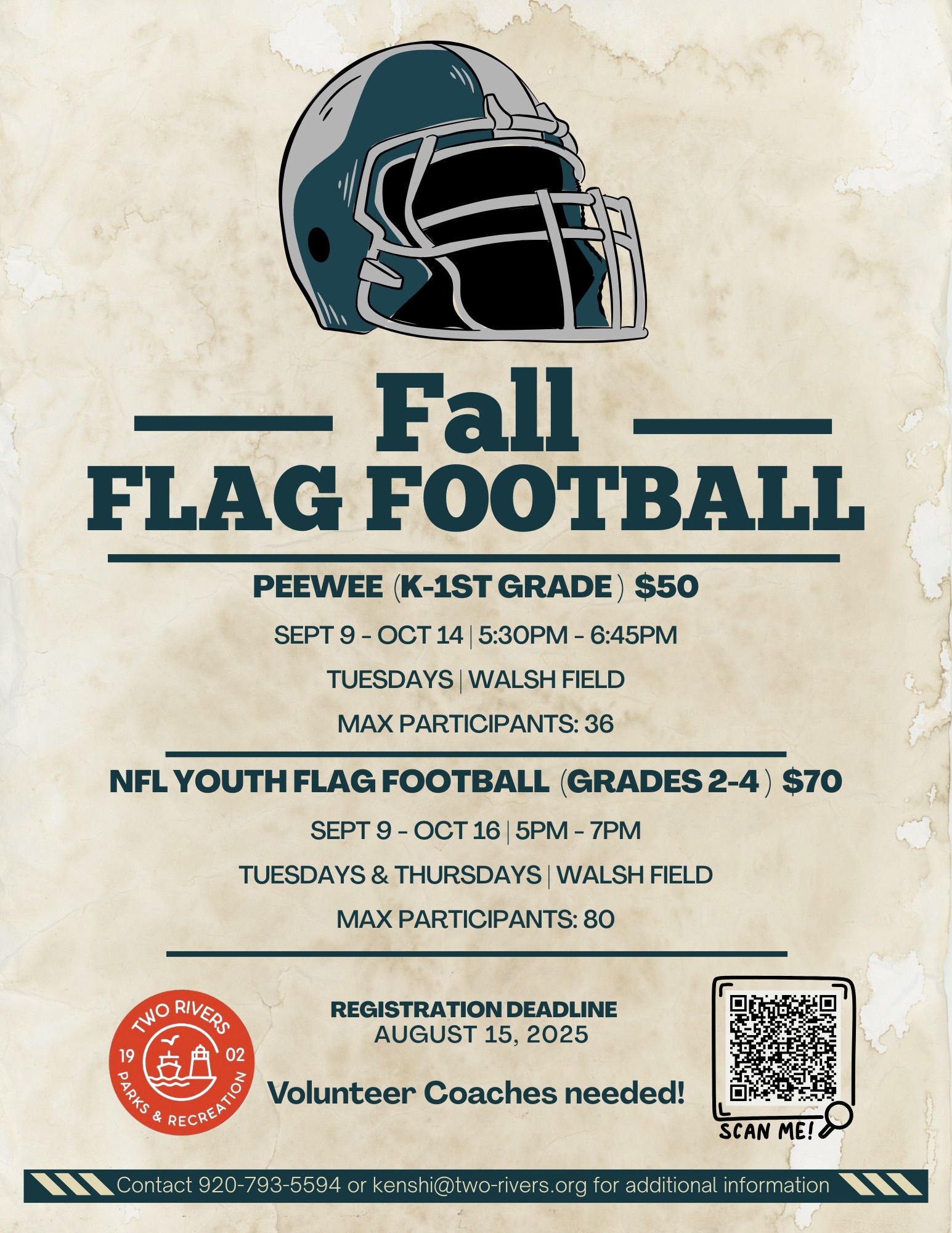 Two - Are you ready for some football?! Our Pee-Wee and NFL Youth Flag ...
