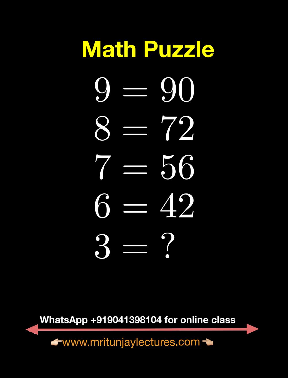 Math Puzzle #jnv #mathpuzzle... - Mritunjay Lectures | Facebook