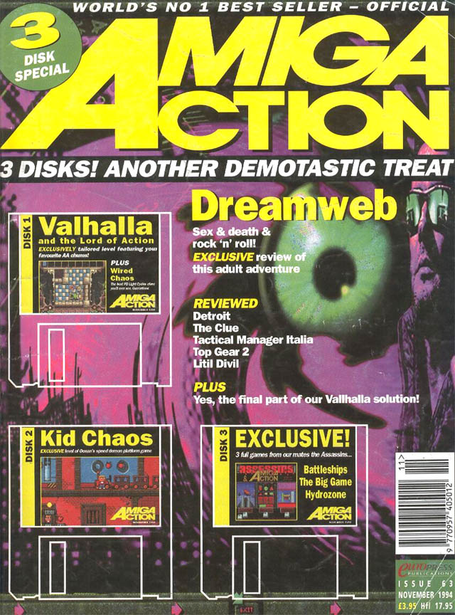 Amiga Action #63, November 1994 Featured the first review of the