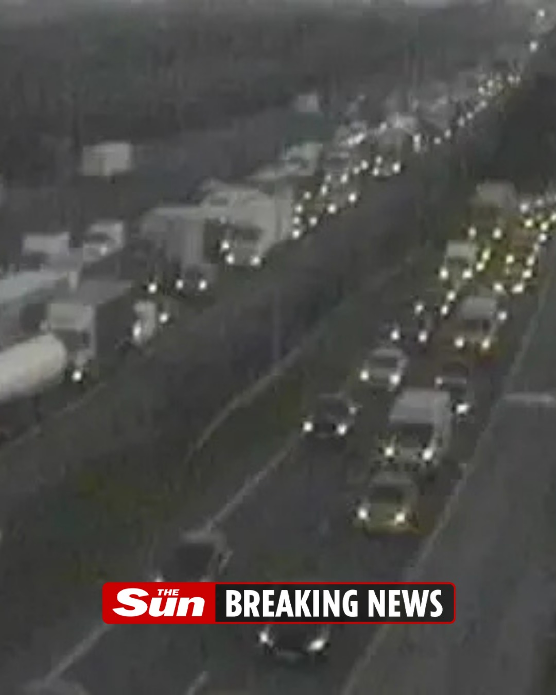 The Sun - Major motorway closed after multi-car crash causes queues for ...