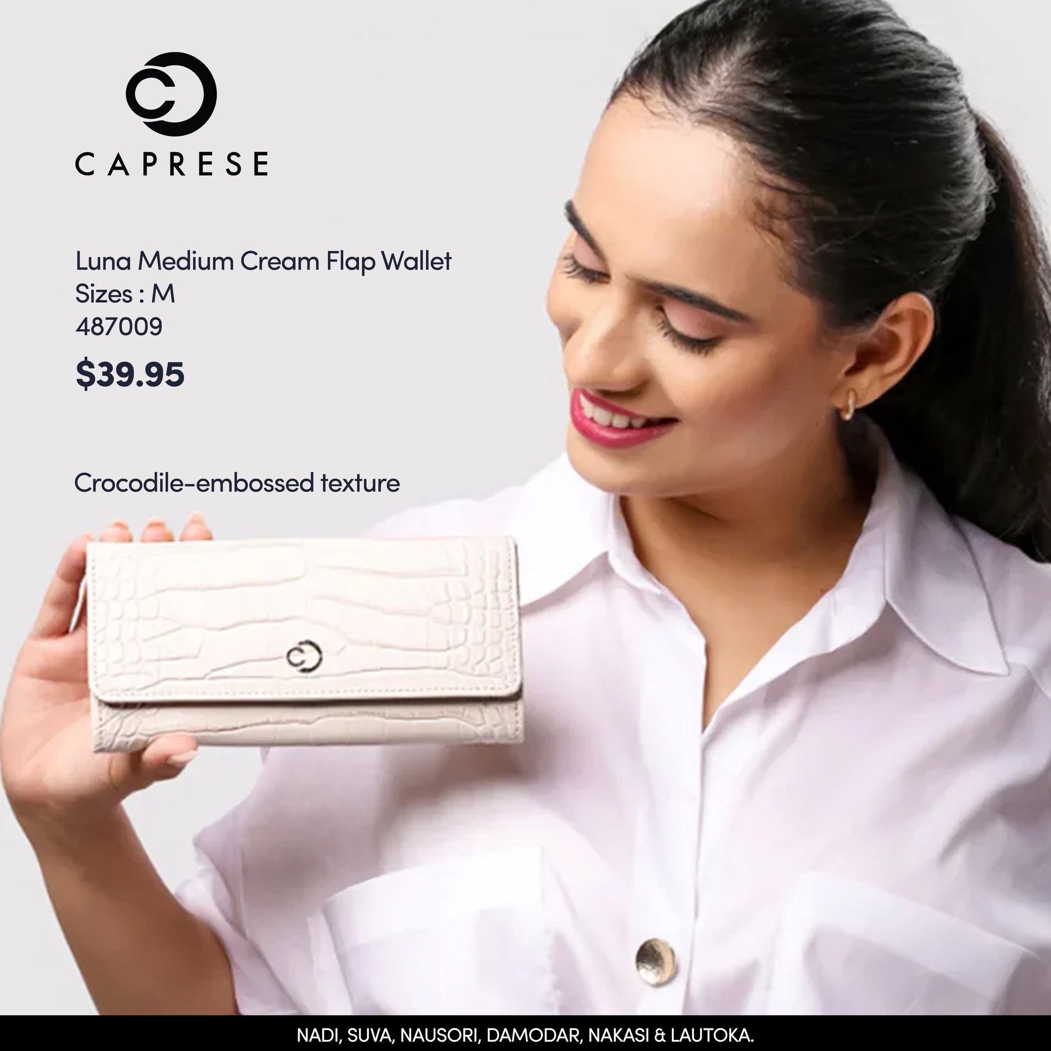Caprese MIA Medium Flap Wallet In Copper - Faux Leather Wallet With Cell Phone Holder & Adjustable Strap