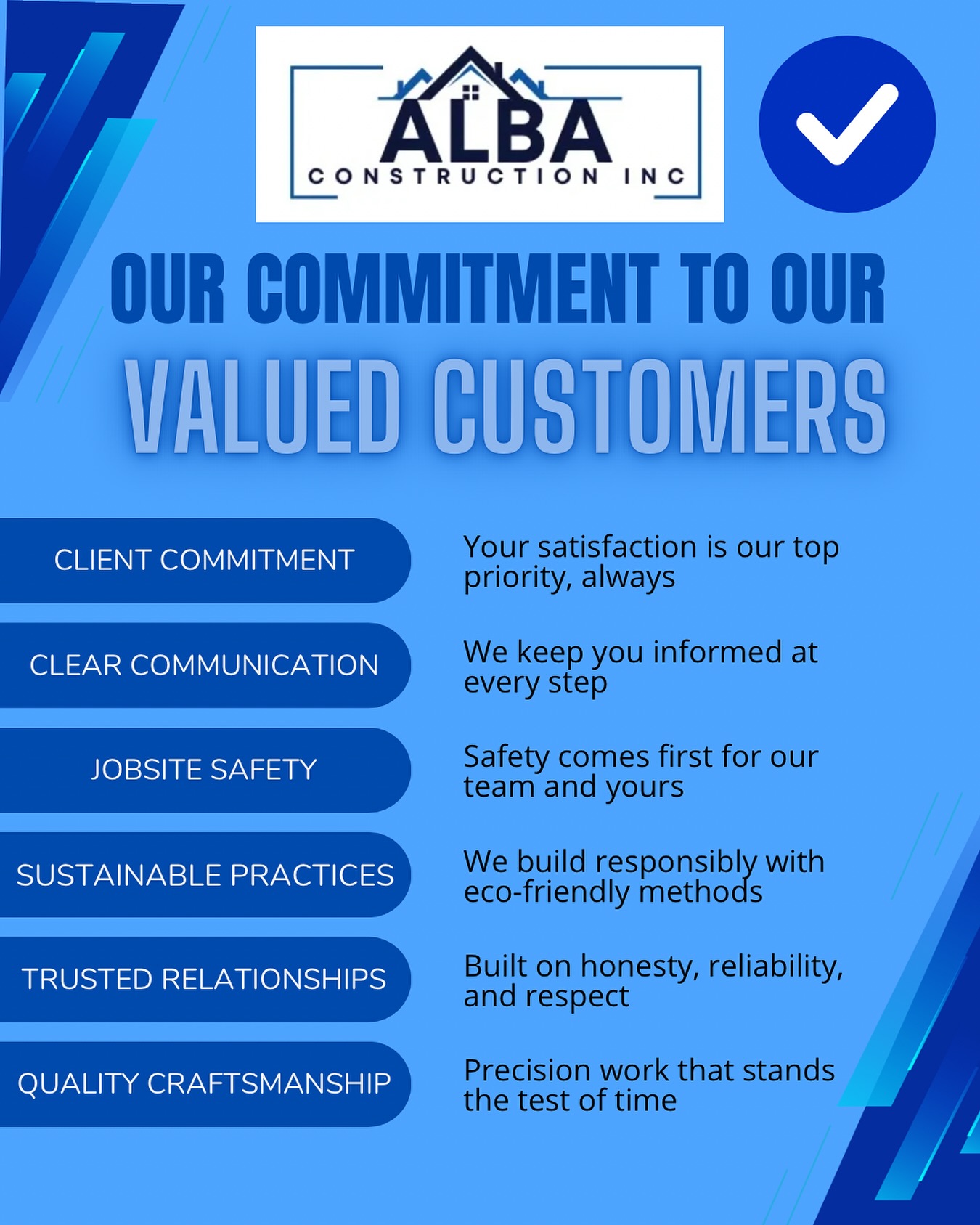 Alba - OUR COMMITMENT TO OUR VALUED CUSTOMERS At the heart of ...