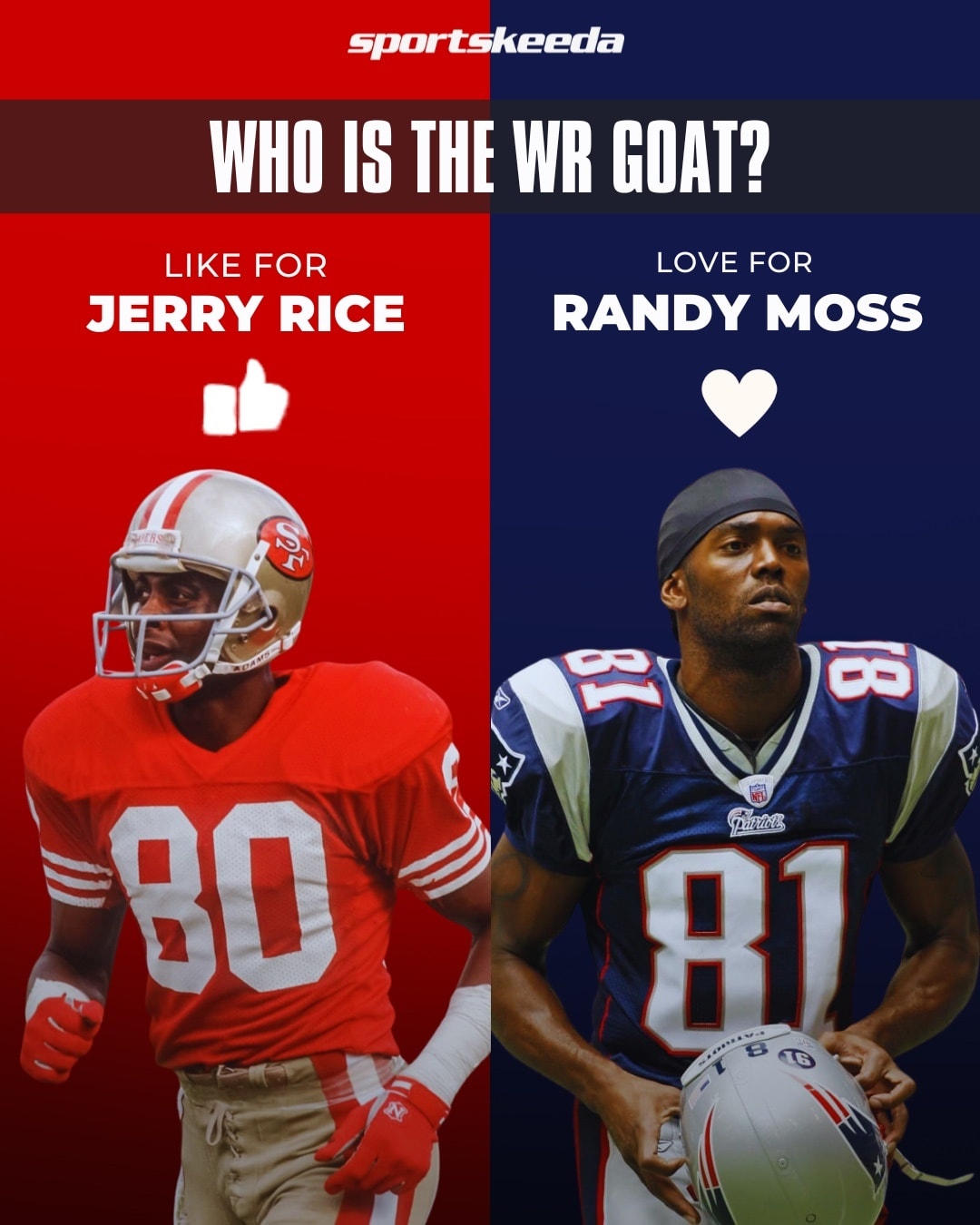 Jerry Rice vs. Randy Moss — Two... - Sportskeeda Pro Football | Facebook