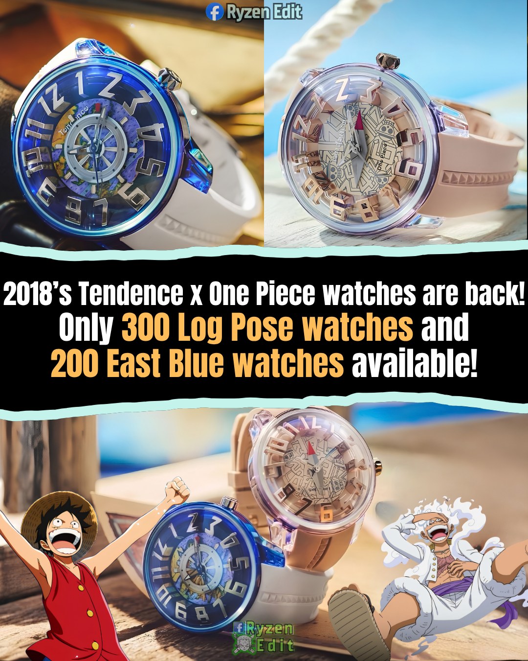 Tendence x One Piece watches return: Log Pose and East Blue models