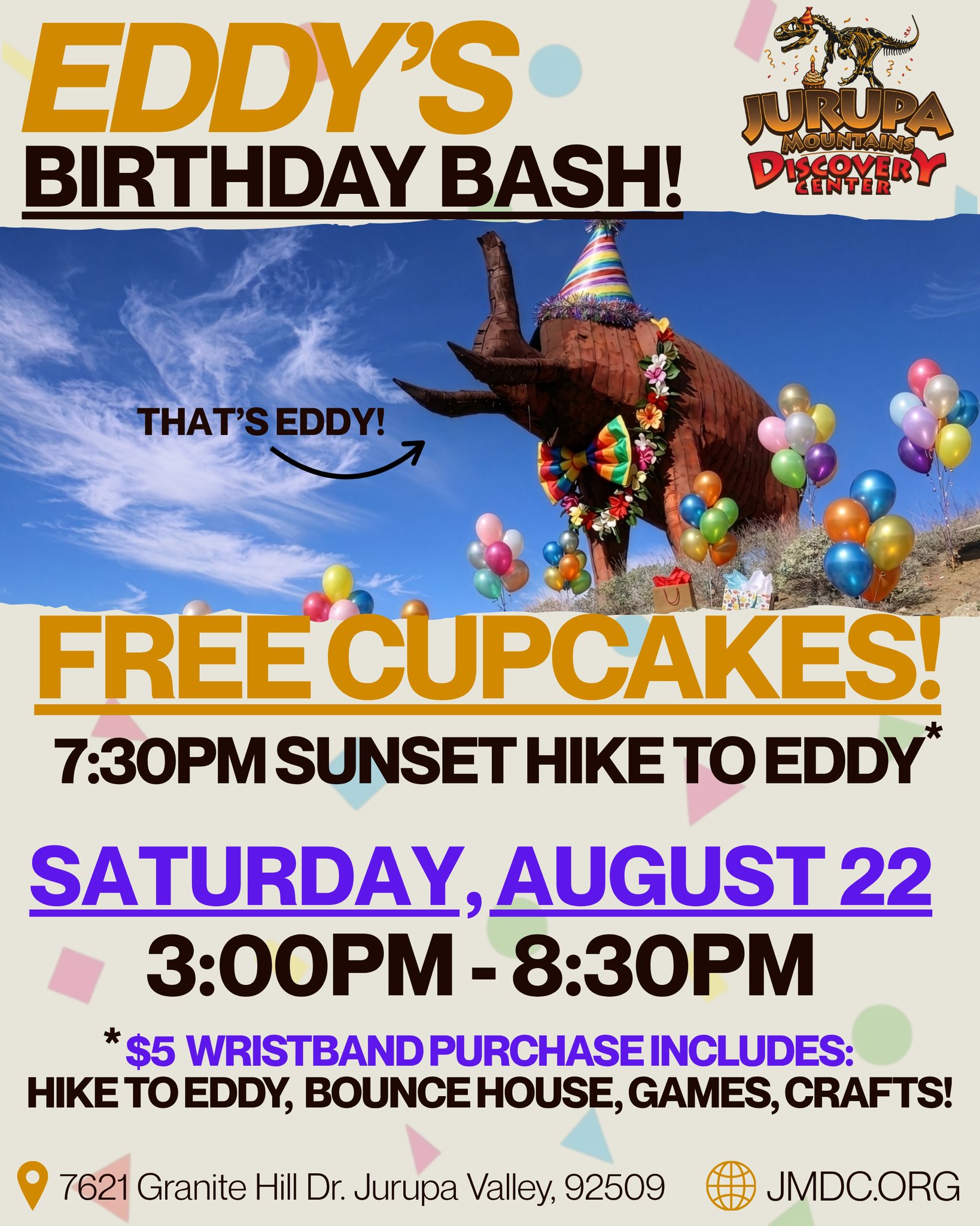 Eddy's Birthday Bash at Jurupa Mountains Discovery Center (August 22)