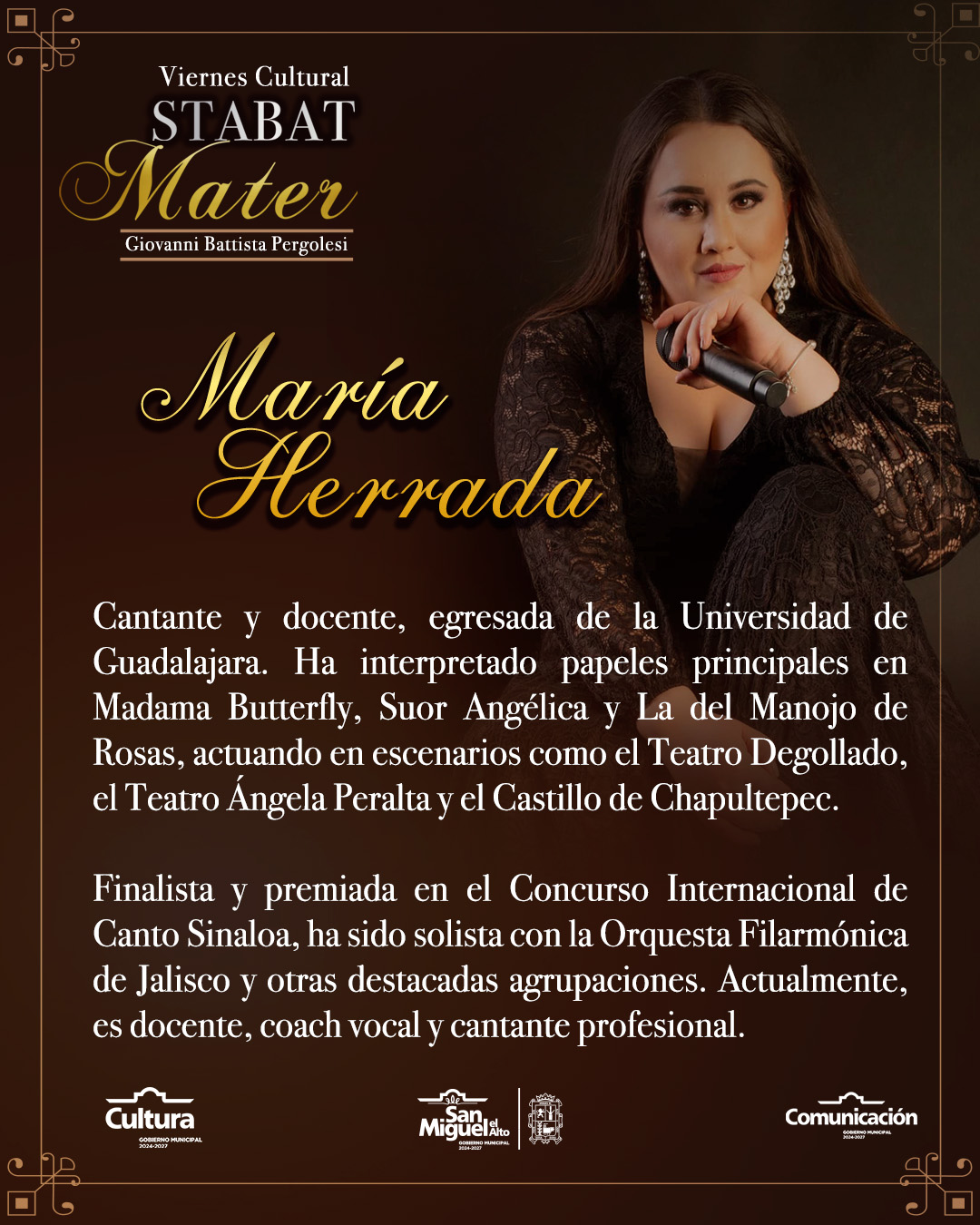 Gobierno - María Herrada Con una trayectoria destacada en ópera y ...